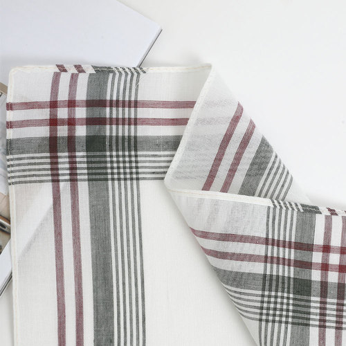 Classic Men's Polyester Sweat Absorbent Checkered Handkerchief Vintage Thin Handkerchief Elderly Adults Women Sweat Cloth