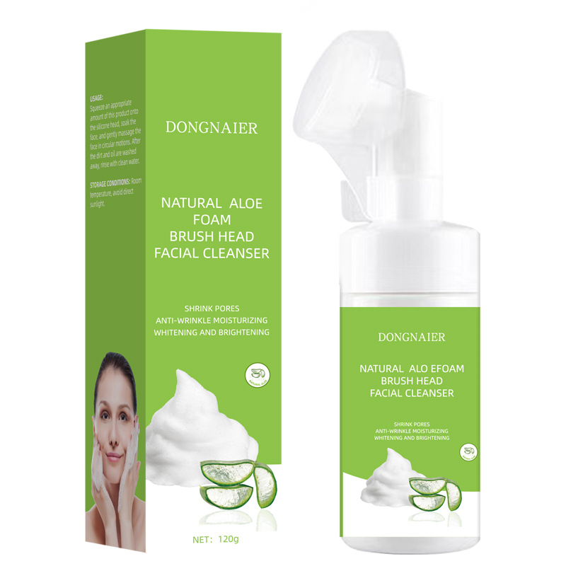 DONGNAIER 천연 알로에베라 폼 브러쉬 헤드 페이셜 클렌저 [대외 무역 수출 판매에 한해 국내 판매 금지, 구매시 면책 및 책임을 집니다.]