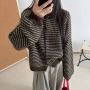 条纹新款秋冬圆领毛衣