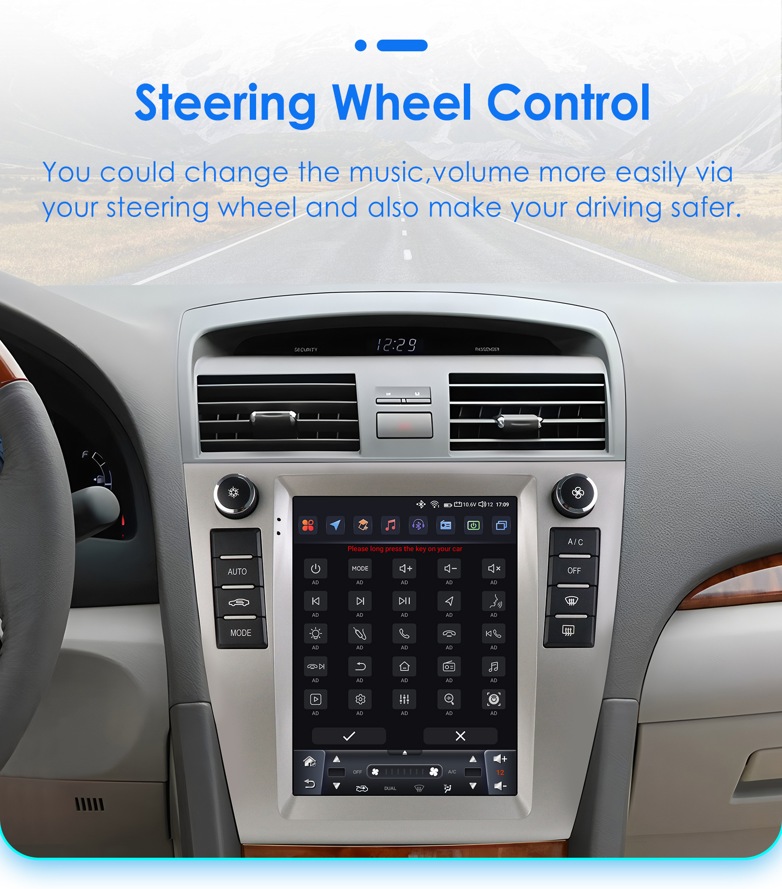 9.7inch Suitable for 06-11 Toyota Camry Android Car Bluetooth Vertical Screen Navigation Carplay