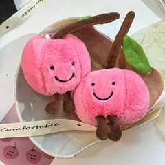 楽しいチェリー超柔らかいかわいいフルーツニッチキーホルダーぬいぐるみ人形ガールハート誕生日ギフト装飾