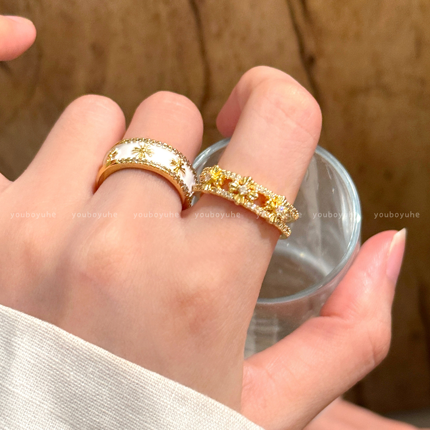 Oval Cz Engagement Ring And Stackable Set In Sterling Silver_voghion.com