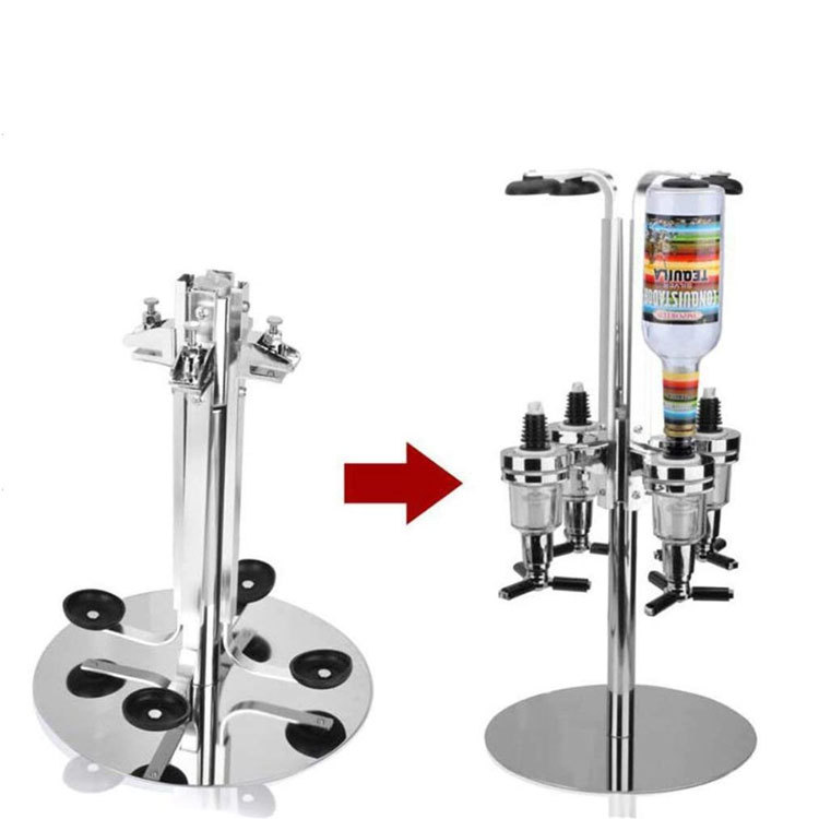 Dispartidor de vino tinto de cuatro extremos, estante de vertido giratorio de vino de cuatro extremos, dispensador cuantitativo de vino de cuatro extremos, herramienta de mezcla de cóctel giratoria