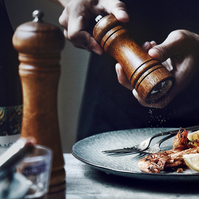 胡椒研磨器木质日式黑胡椒粒研磨瓶手动家用磨胡椒粉花椒粉磨粉瓶|ms