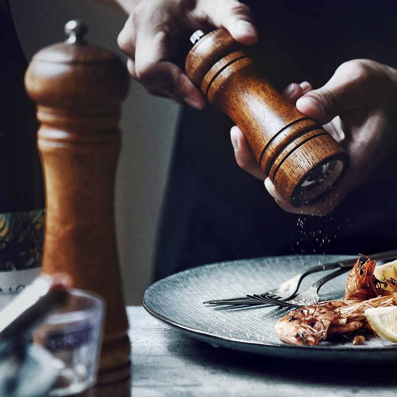 胡椒研磨器木质日式黑胡椒粒研磨瓶手动家用磨胡椒粉花椒粉磨粉瓶|ms