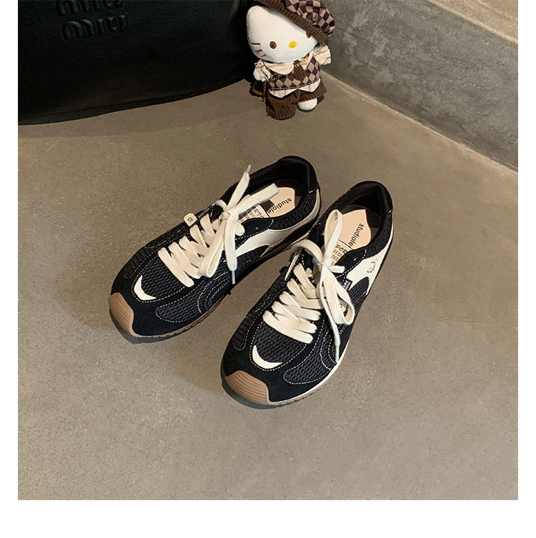 Giày sneaker nữ da bò lưới thân thấp dây buộc gót ẩn 6 cm — Đen (Gót ẩn 6CM) - Còn hàng, Đỏ (Gót ẩn 6CM) - Còn hàng chi tiết 24