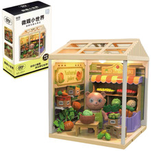 灯光微观小世界实惠水果店3331女孩仿真DIY过家家益智儿童玩具