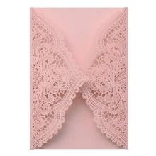 跨境婚礼邀请函封套节日祝福贺卡外壳漂亮镂空蕾丝卡片工厂现货