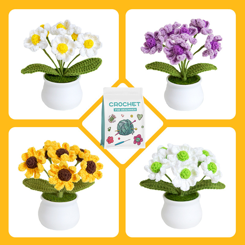 리틀 데이지 화이트 분지 소재 팩-4 팩