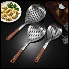 ステンレス製の花椒こし網、家庭用大型長柄餃子・麺用スプーン、キッチン用フック付き鍋用フィルタースプーン