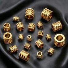 18K管珠首饰格纹桶珠手工串珠diy饰品配件散珠水晶手串手链定位珠