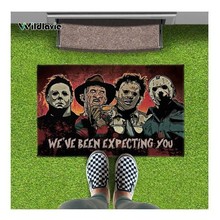 跨境TEMU萬聖節驚悚小丑地墊血腥入戶裝飾門墊廚房門口腳墊可