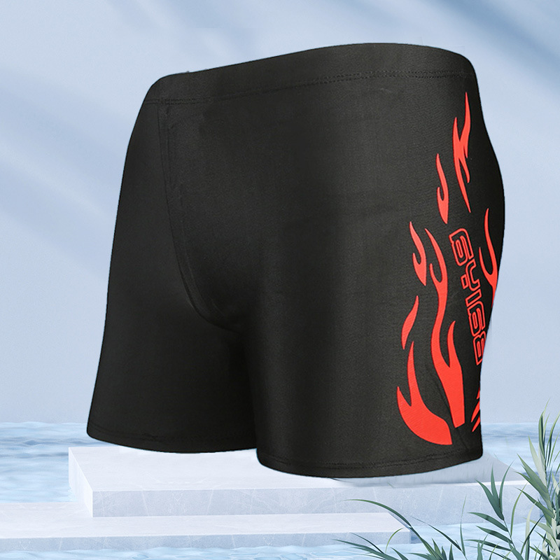 Baiya moda natación troncos de los hombres de la llama más el tamaño suelto y cómodo boxeador bañador anti-vergüenza fábrica de Ventas Directas