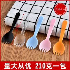 使い捨てスプーンプラスチック厚いアイスクリームスプーン果物ケーキデザート使い捨てフォーク独立包装卸売り