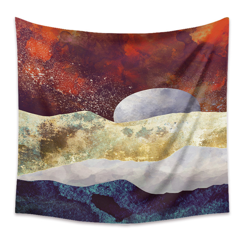 Bohemian Moon Mountain Painting Wall Cloth Decoration Tapestry Wholesale Nihaojewelry display picture 140