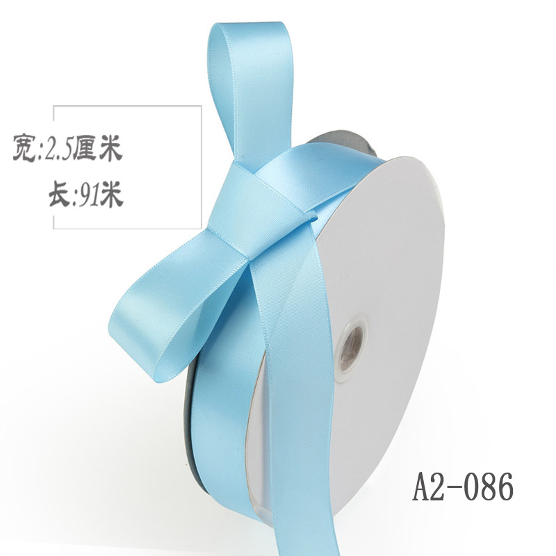 2,5 cm de doble cara cinta de poliéster arco DIY tejido cinta de seda ramo fresco fruta caja de regalo accesorios de ropa embalaje