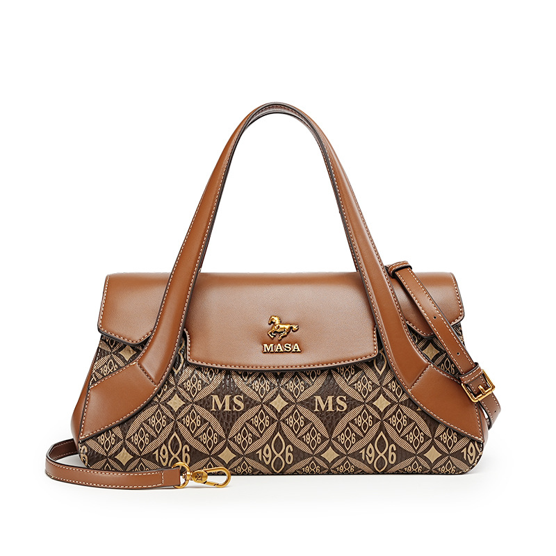 Single Shoulder Bag, European And American Retro Luxury Women's Bag New Style Underarm Bag Versatile Casual Commuting Handbag Messenger Bag_voghion.com