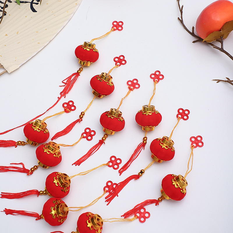 Fiesta de Año Nuevo Colgante Bolsa de bendición decoración Linterna Roja Liuzhou Boat Colgante Accesorios de caja de flores de oro Decoración