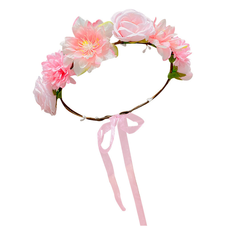 子供の頭飾りの花の子供の美しい花嫁の花輪の手の花の女の子のドレスは花の子供のアクセサリーの王女の頭の花を飾ります。|undefined