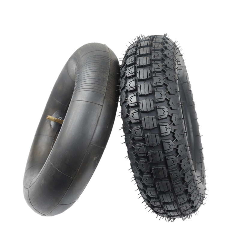 4.10/3.50-6农用手扶微耕机人字外胎小轮胎350一6内外胎充气内胎