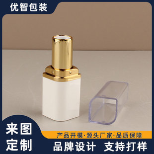 Processing 3.2g New Square Lipstick Tube Packaging Material, Customizable Printable Logo Flat Mouth, Direct Filling Lip Balm Tube Packaging Material