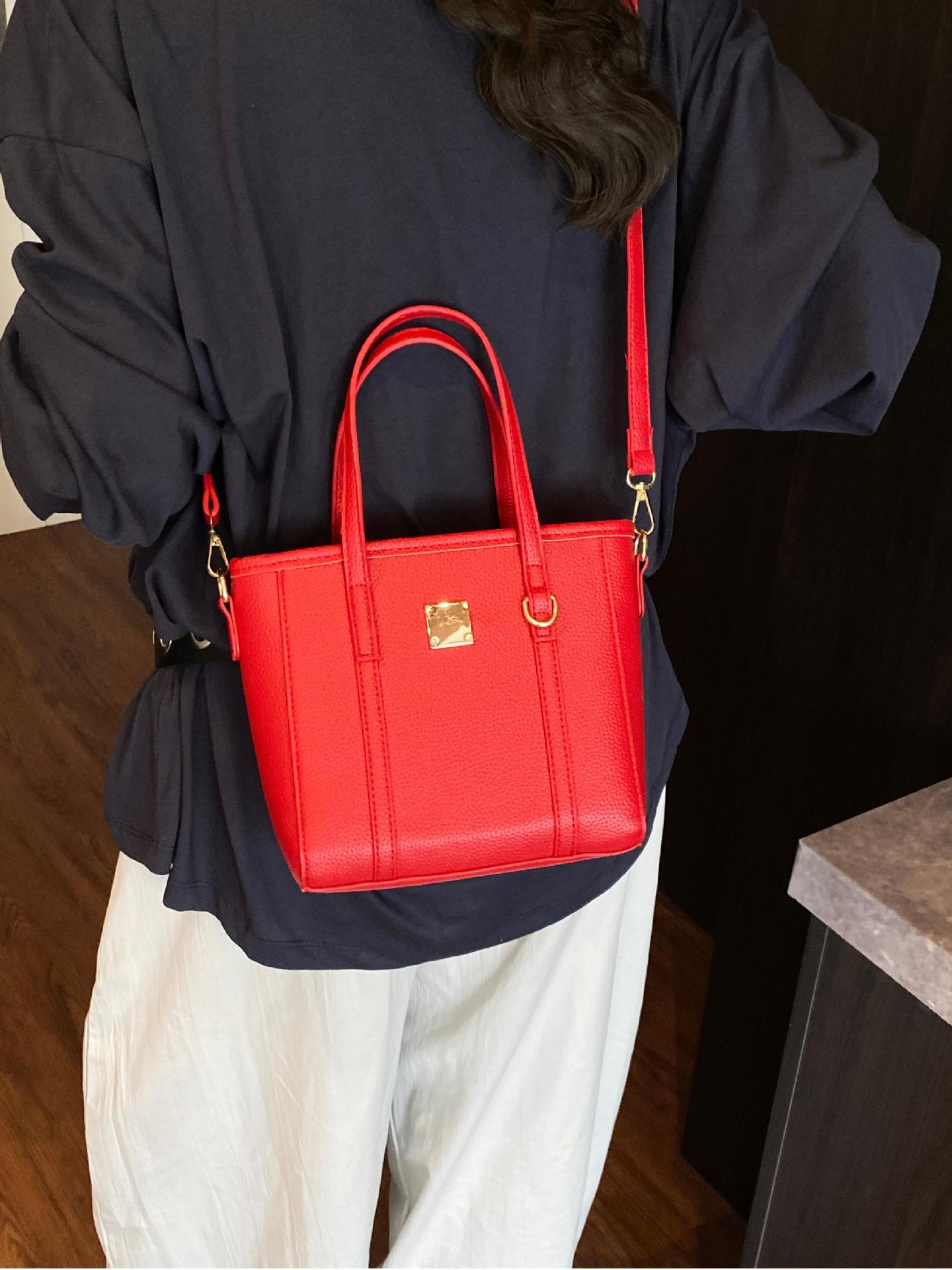 Tendencias de moda de comercio exterior bolso de cubo de mano femenino 2025 nuevo estilo estilo occidental bolso de hombro todo fósforo bolso de mensajero de viaje de trabajo