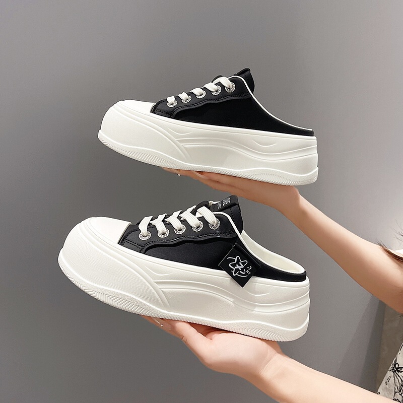 Versatile Lightweight White Sneakers for Women, Korean Style, Thick Sole, Comfortable New 2026 Model, Platform Sports Casual Shoes
