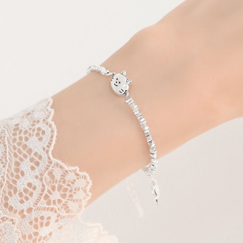 Süßes Katzen- Und Bären-armband Für Damen In Silber_voghion.com