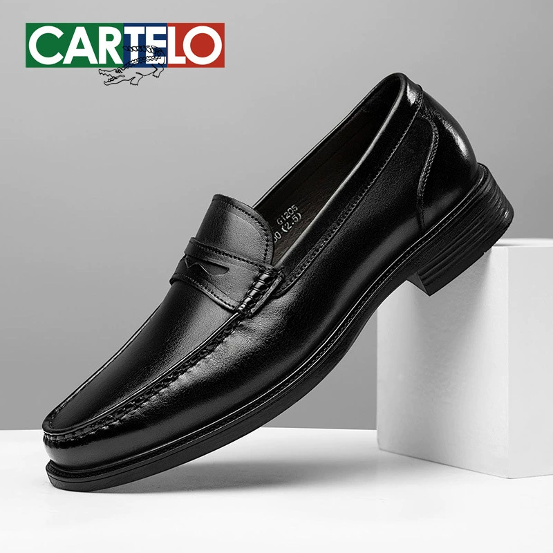 Cartelo, Мужская обувь из кожи крокодила, Повседневная Деловая кожаная обувь первого слоя из воловьей кожи, мужские туфли без шнуровки