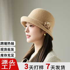 韩版秋冬季卷边针织礼帽中老年女士妈妈保暖盆帽户外旅游时尚帽子