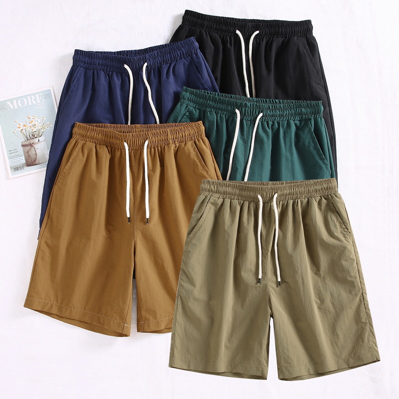 Men's Quick-Dry Polyester Casual Shorts With Geometric Print - Lightweight Breathable 5-Inch Running Beach Shorts For Summer_voghion.com