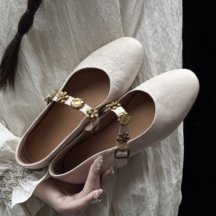 Super Soft Lambskin ~ Flats Shoes for Women, French Soft-Soled Ballet Shoes, Beautiful and Not Tiring for Feet, Mary Jane Shoes with Skirts