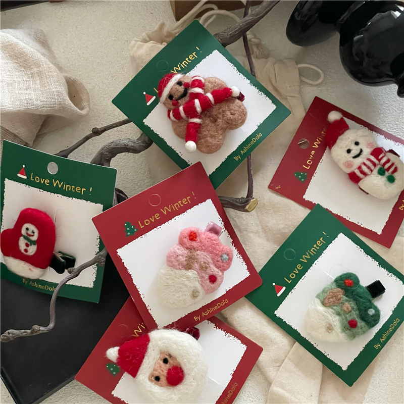 2023 Forcina Nuova Moda Carino Pupazzo di Neve Albero di Natale Vecchio Guanto Anatra Bocca Laterale Bang Clip_voghion.com