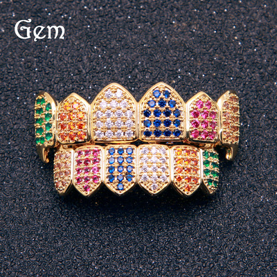 Europe and America Halloween new pattern colour Braces Hip hop Canine Vampire zircon Fangs Braces