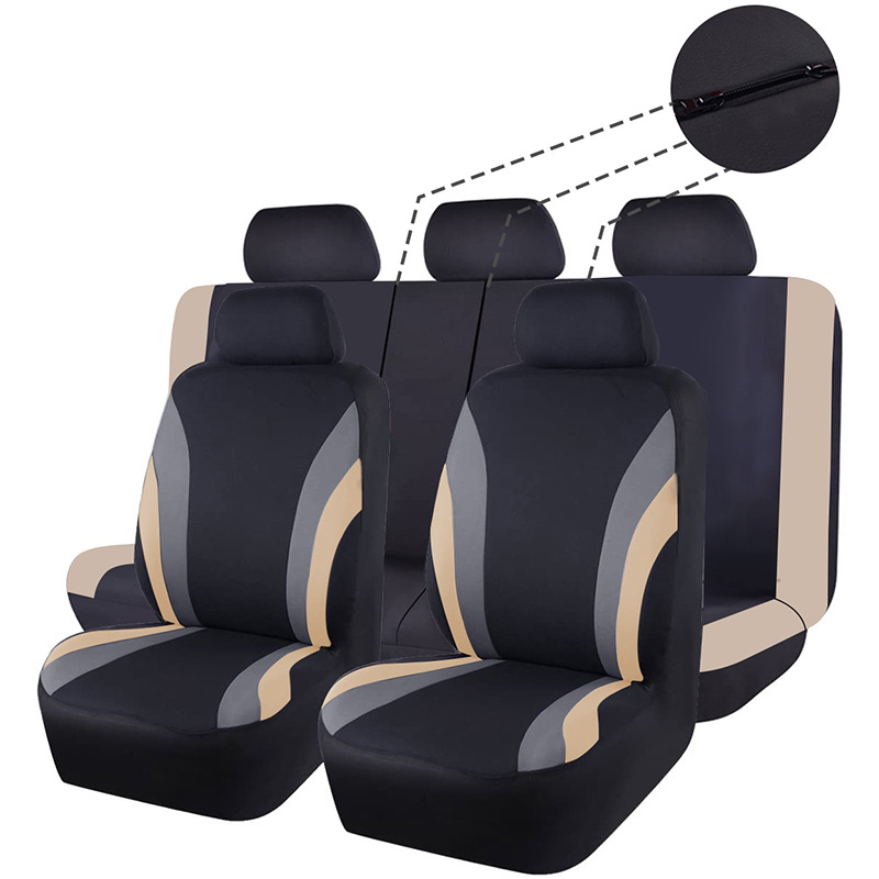 Cross-border hot-selling GM seat cover four seasons with 3 zippers rear universal seven-seater breathable
