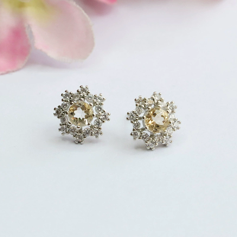 鑫钰 Серьги из органики, серебряная игла, аксессуар, со снежинками, проба серебро 925, оптовая закупка