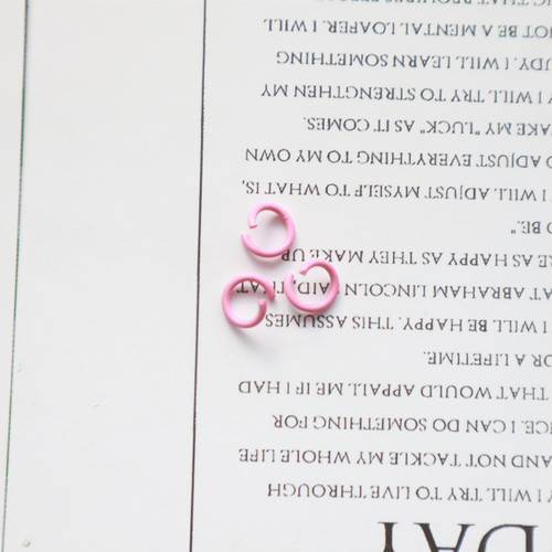 1.2 × 8mm Metal Painted Colorful Single-Loop Open Rings, C-Shaped DIY Handmade Jewelry Material Accessories