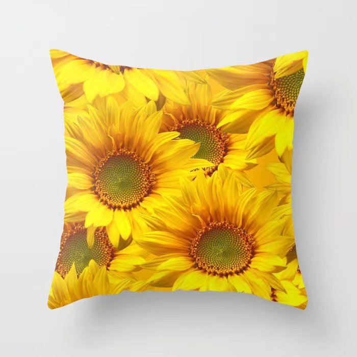 Girasol amarillo girasol funda de almohada Nordic casa estilo melocotón piel sofá del coche cojín cubierta image 15