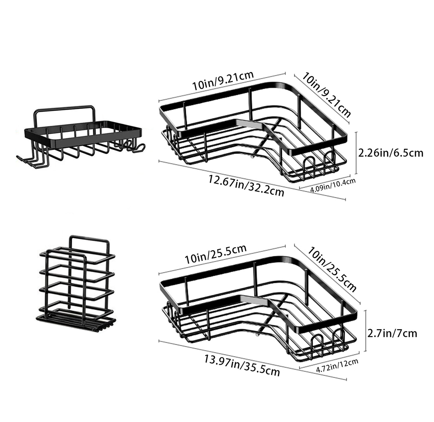 Baño triángulo de almacenamiento rack ponche libre de baño esquina Gel de ducha jabón Almacenamiento de rack cocina condimento rack