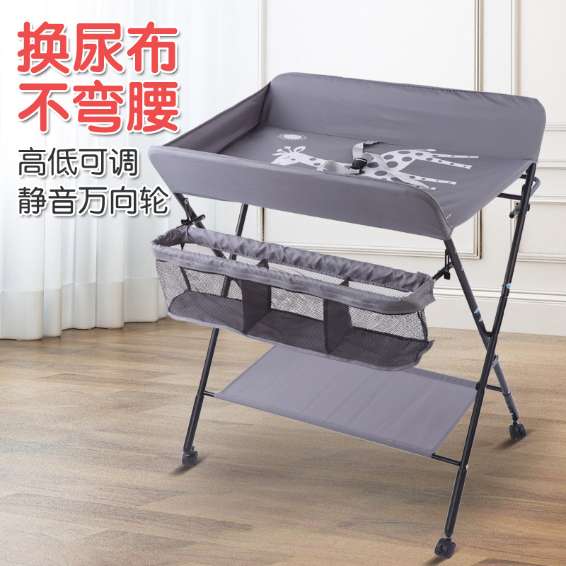 Mesa de pañales Baby Care Mesa baño masaje toque bebé cambio de pañales hogar cuna de tres engranajes ajustable