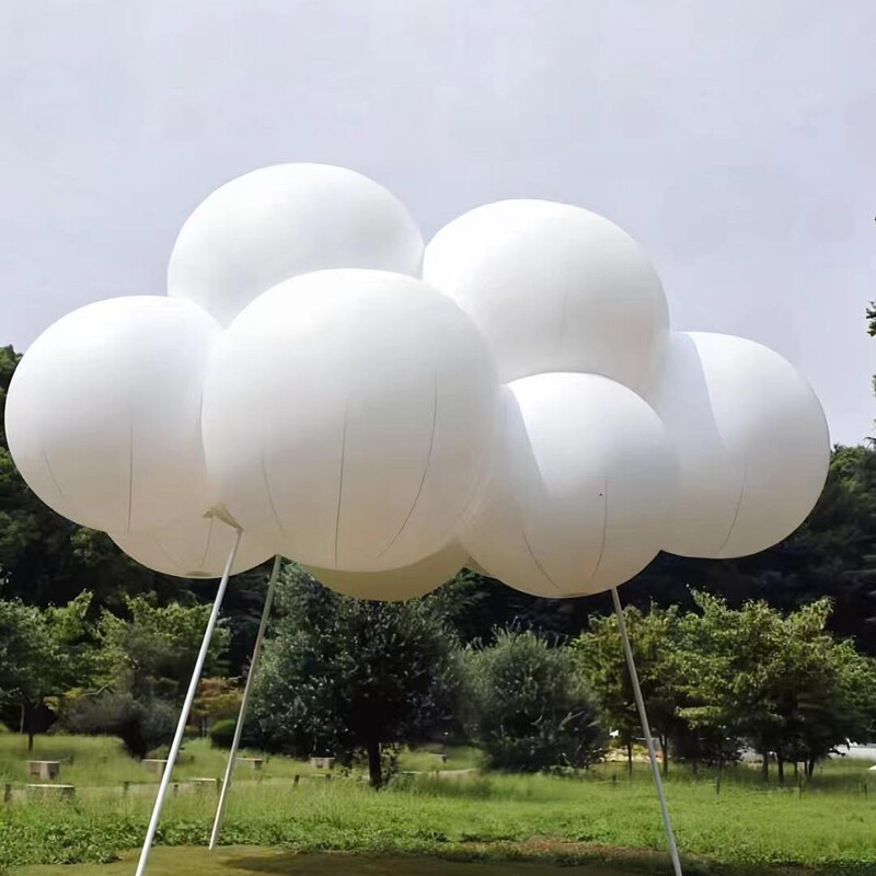 インフレータブルクラウドエアモデルカスタム空飛ぶ白い雲インターネット有名人チェックアウト屋外キャンプピクニッククリエイティブマーケットディスプレイ|undefined