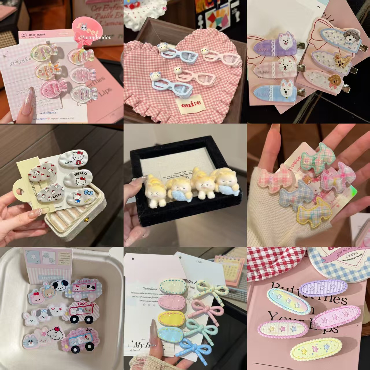 新款多巴胺彩色漂亮卡通发夹 侧边刘海碎发小夹子可爱宝宝发夹