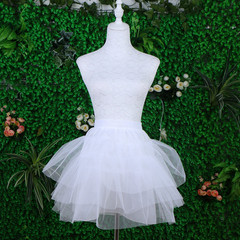 4-layer violent maid outfit Lolita puffed skirt short daily boneless petticoat short skirt petticoat short wedding dress skirt