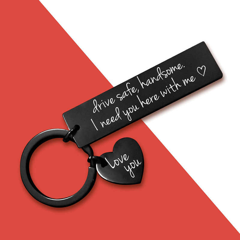 Cross-Border Stainless Steel Keychain Round Plate Laser Pendant Inspirational Engraved Logo for Family Christmas and Halloween Gifts