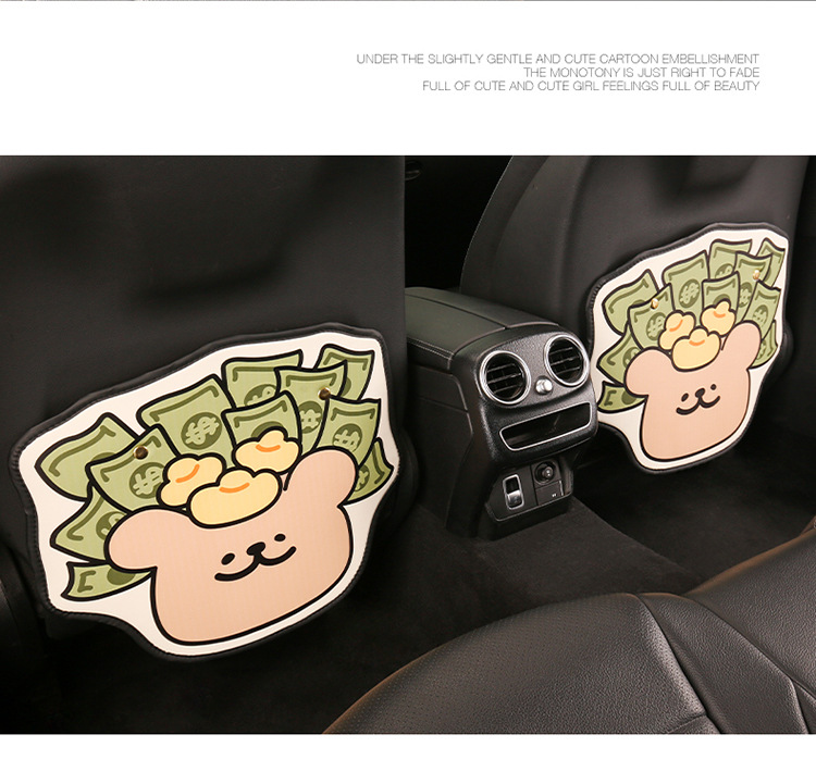 Cartoon Anti-Kick Pad for Car Seats, Anti-Dirt Pad, Anti-Kick Pad for Back Seat