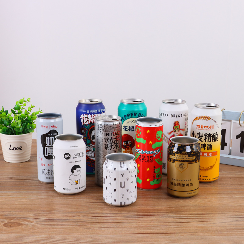 易拉罐热收缩膜标签小麦鲜啤瓶身PET热收缩膜商标可印logo