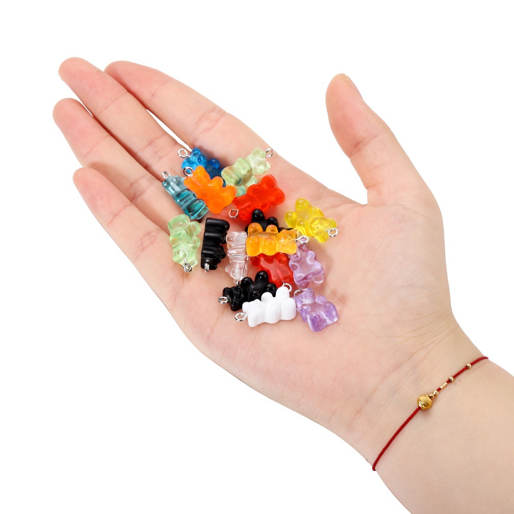 Pendant Jewelry Making Type 10 Pieces Resin Cartoon Bear Eye Pendant DIY Jewelry Accessories Charms Drop Earrings