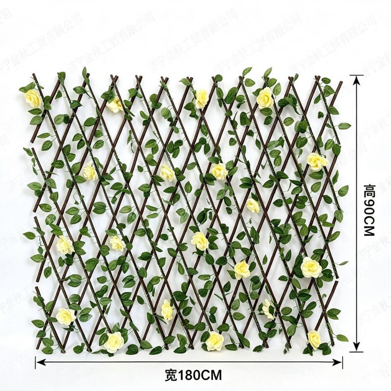 Outdoor Sunscreen Carbonized Wood Retractable Fence Balcony Privacy Screen with Artificial Leaves Outdoor Sunscreen Carbonized Wood Retractable Fence Balcony Privacy Screen with Artificial Leaves
