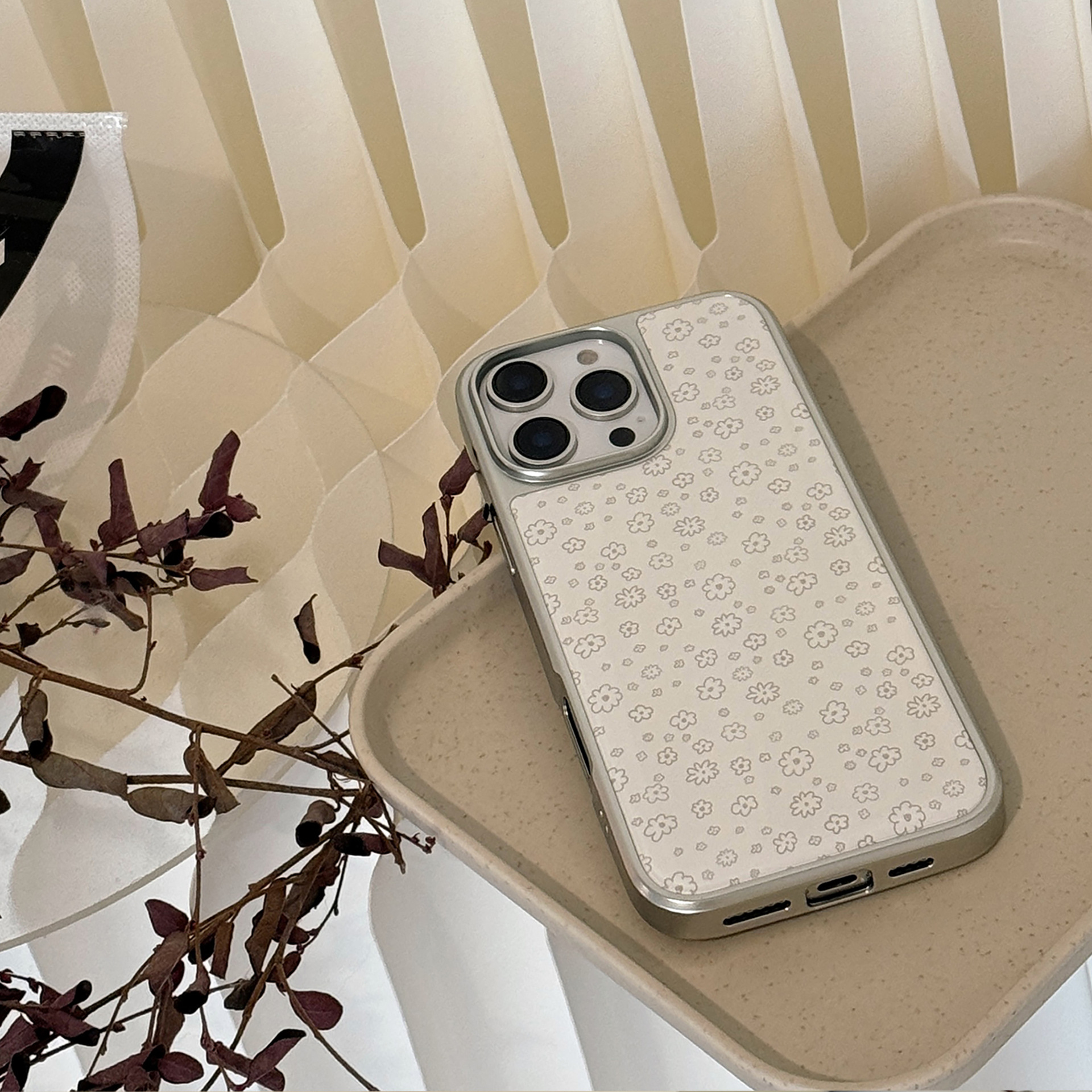 Coque de protection à motif fleurs pour iphone et huawei_voghion.com
