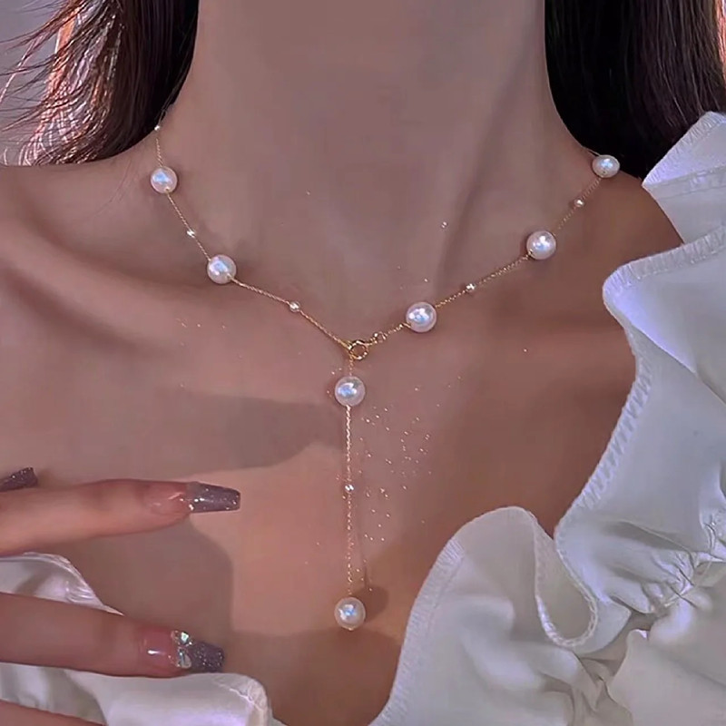 fashionable trend necklace pearl